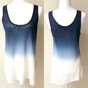 Linen Ombré Blue-White Sleeveless Top